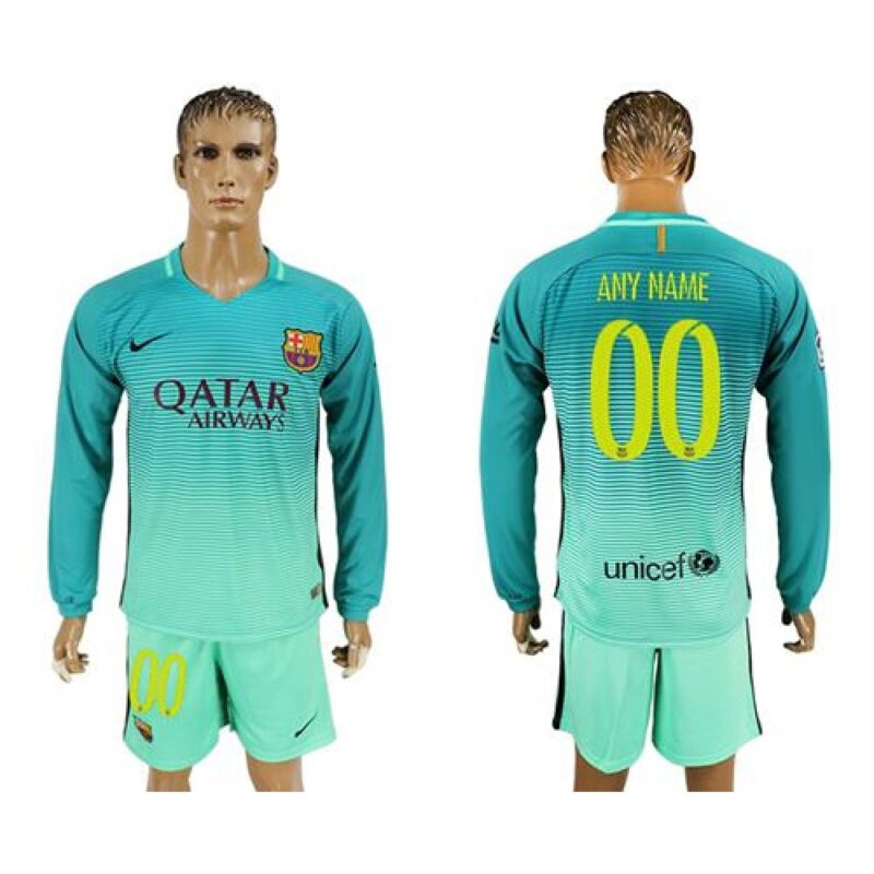 686165129054e_1 Barcelona Personalized Sec Away Long Sleeves Soccer Club Jersey