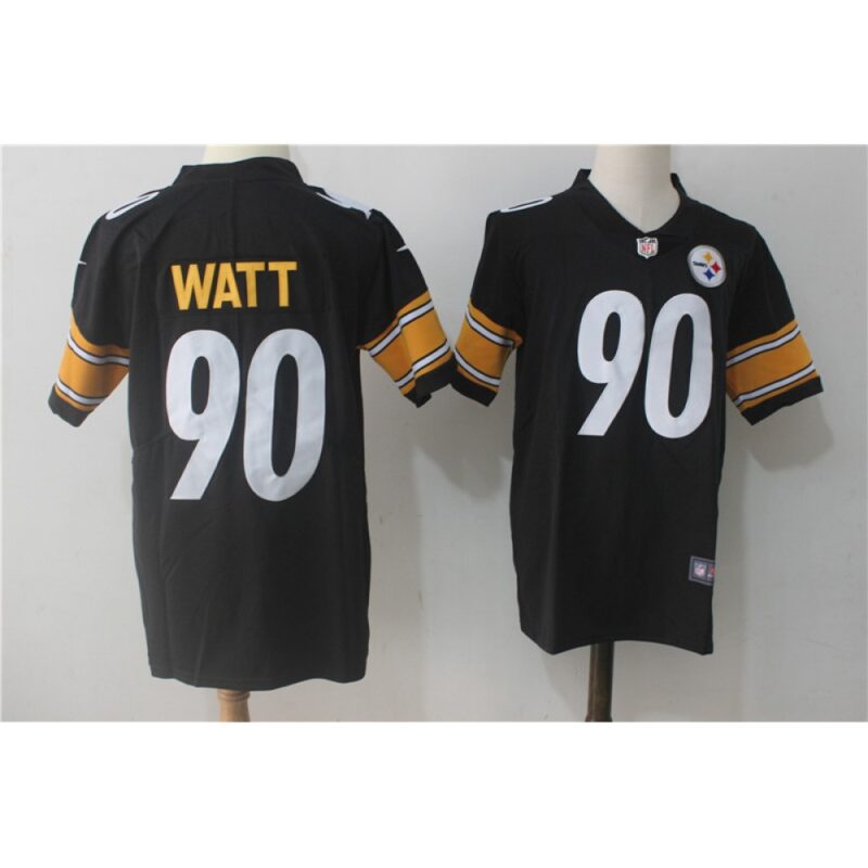 686165eedf2cf_1 Men's Pittsburgh Steelers #90 T. J. Watt Black Team Color Stitched NFL Vapor Untouchable Limited Jersey