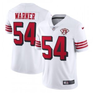 686165fa085ec_1 Men's San Francisco 49ers #54 Fred Warner 2021 White 2nd 75th Anniversary 2nd Alternate Vapor Untouchable Limited Stitched NFL Jersey
