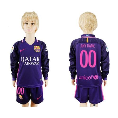 6861662cf2883_1 Barcelona Personalized Away Long Sleeves Kid Soccer Club Jersey