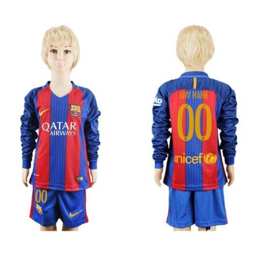 6861662fabb36_1 Barcelona Personalized Home Long Sleeves Kid Soccer Club Jersey