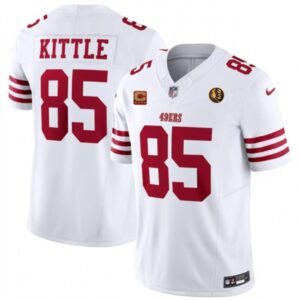 686166474de78_1 Men's San Francisco 49ers #85 George Kittle White 2023 F.U.S.E. With 4-star C Patch And John Madden Patch Vapor Limited Stitched Football Jersey