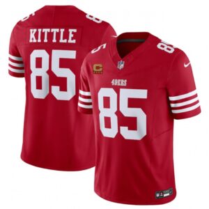 6861665b3d726_1 Men's San Francisco 49ers #85 George Kittle Red 2023 F.U.S.E. With 4-Star C Patch Vapor Untouchable Limited Stitched Football Jersey