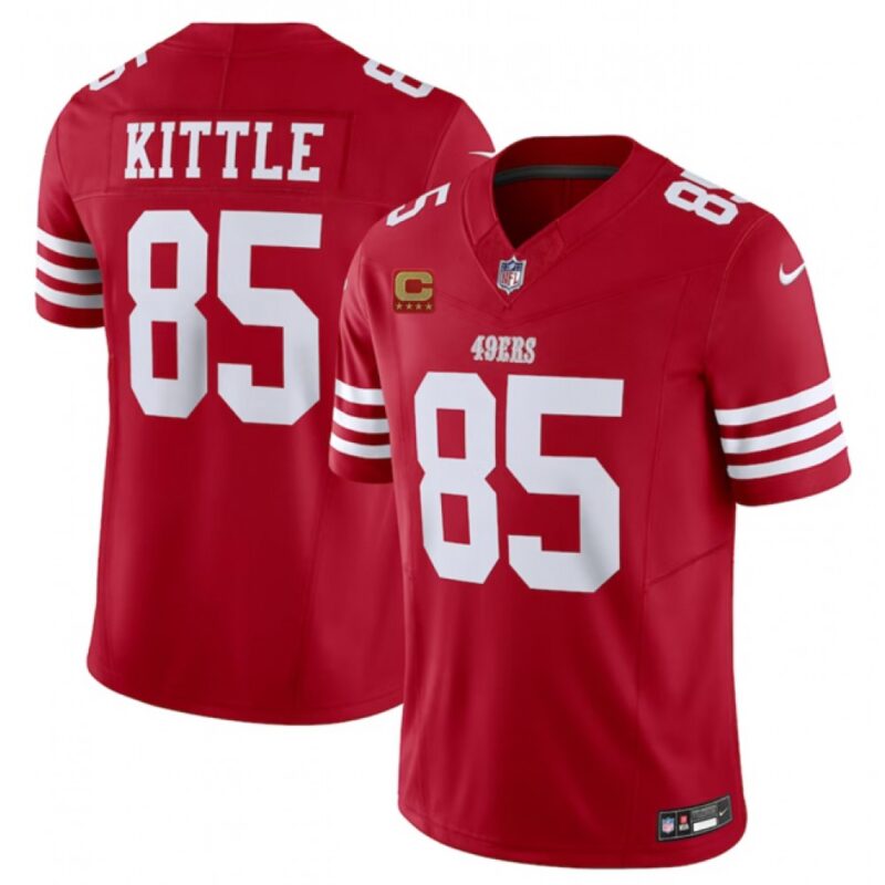 6861665b3d726_1 Men's San Francisco 49ers #85 George Kittle Red 2023 F.U.S.E. With 4-Star C Patch Vapor Untouchable Limited Stitched Football Jersey