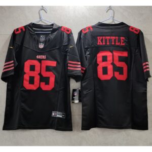 6861666111055_1 Men's San Francisco 49ers #85 George Kittle Black 2023 F.U.S.E. Vapor Untouchable Limited Stitched Football Jersey