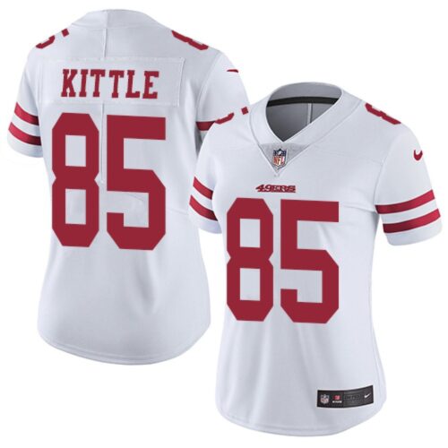 686166666554a_1 Women's NFL San Francisco 49ers #85 George Kittle White Vapor Untouchable Limited Stitched Jersey(Run Small)