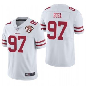 6861667cbfe70_1 Men's San Francisco 49ers #97 Nick Bosa 2021 White 75th Anniversary Vapor Untouchable Stitched NFL Jersey