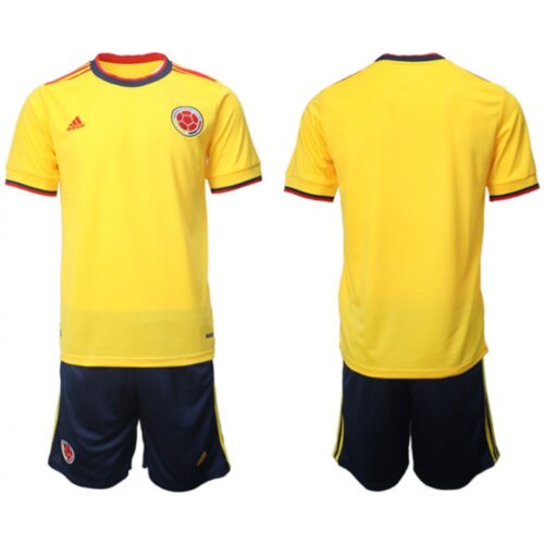 68616683e7301_1 Men's Colombia Blank Yellow Home Soccer Jersey Suit