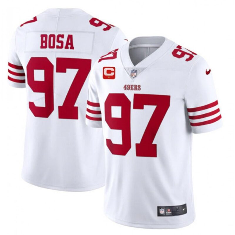 6861668a10a9a_1 Men's San Francisco 49ers #97 Bosa 2022 White With 1-star C Patch Vapor Untouchable Limited Stitched Football Jersey
