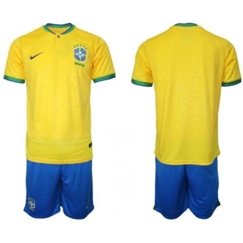 686166b07aba3_1 Men's Brazil Blank Yellow Home Soccer Jersey Suit