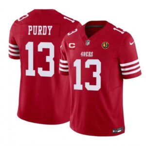 686166e48979b_1 Men's San Francisco 49ers #13 Brock Purdy Red 2023 F.U.S.E. With 1-star C Patch And John Madden Patch Vapor Limited Stitched Football Jersey