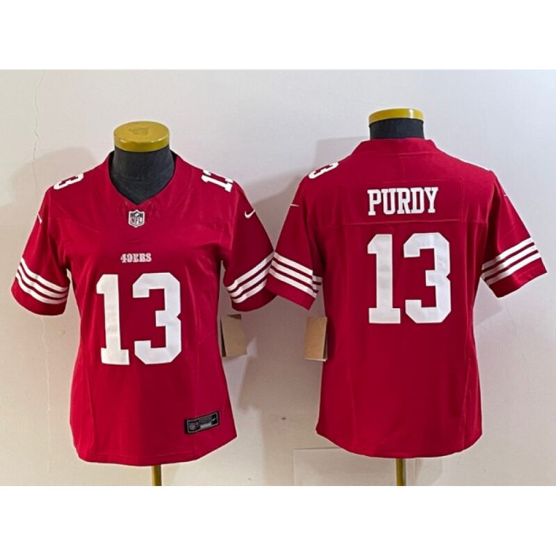 686166f1e41c7_1 Women's San Francisco 49ers #13 Brock Purdy Red 2023 F.U.S.E. Vapor Untouchable Limited Stitched Football Jersey(Run Small)