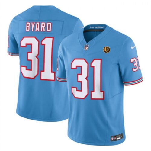 6861676179b18_1 Men's Tennessee Titans #31 Kevin Byard Blue 2023 F.U.S.E. Throwback With John Madden Patch Vapor Limited Stitched Football Jersey
