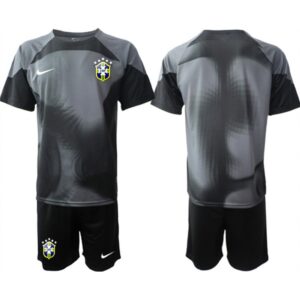 6861677260d70_1 Men's Brazil Black Goalkeeper 2022 FIFA World Cup Soccer Jersey Suit