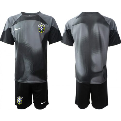 6861677260d70_1 Men's Brazil Black Goalkeeper 2022 FIFA World Cup Soccer Jersey Suit