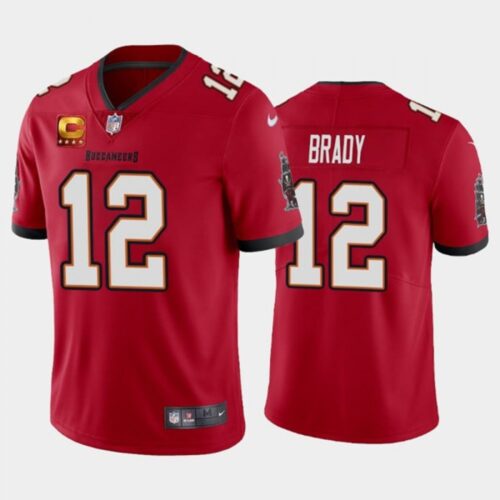 686167c237c12_1 Men's Tampa Bay Buccaneers #12 Tom Brady Red With C Patch Vapor Untouchable Limited Stitched Jersey