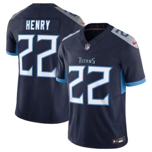 6861683b646e4_1 Men's Tennessee Titans #22 Derrick Henry Navy 2023 F.U.S.E Vapor Untouchable Stitched Jersey