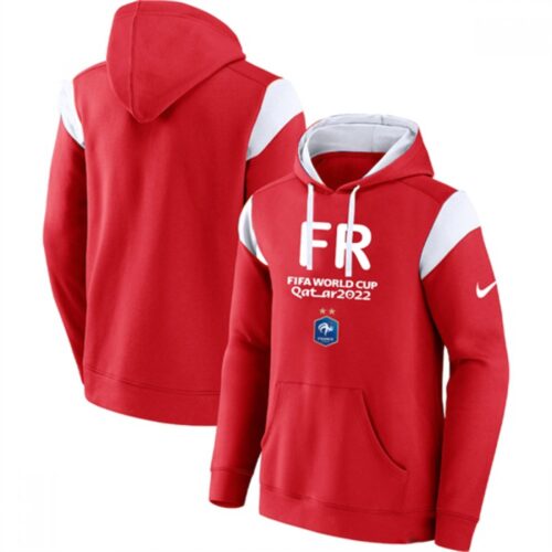 686168b0a5d0d_1 Men's France Red 2022 FIFA World Cup Soccer Hoodie
