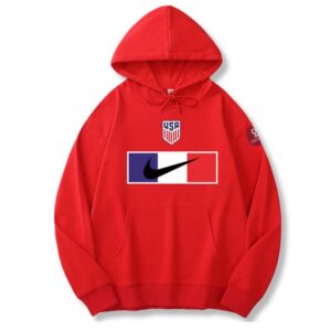 Men's American World Cup Soccer Hoodie Red 001
