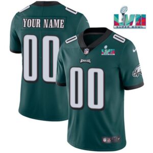 686168f6c626b_1 Youth Philadelphia Eagles Active Player Custom Green Super Bowl LVII Patch Vapor Untouchable Limited Stitched Football Jersey