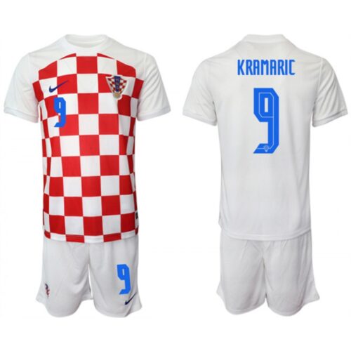 686169fd44c1a_1 Men's Croatia #9 Kramaric White Home Soccer Jersey Suit