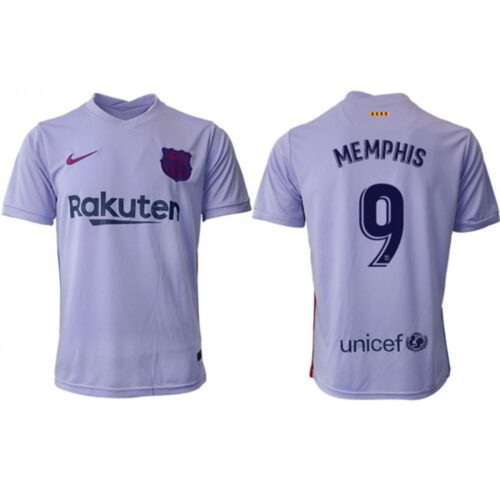 68616a04ca567_1 Men's Barcelona #9 Memphis Grey Away Soccer Jersey