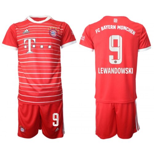 68616a291b1fa_1 Men's FC Bayern Munchen #9 Robert Lewandowski 22/23 Red Home Soccer Jersey Suit