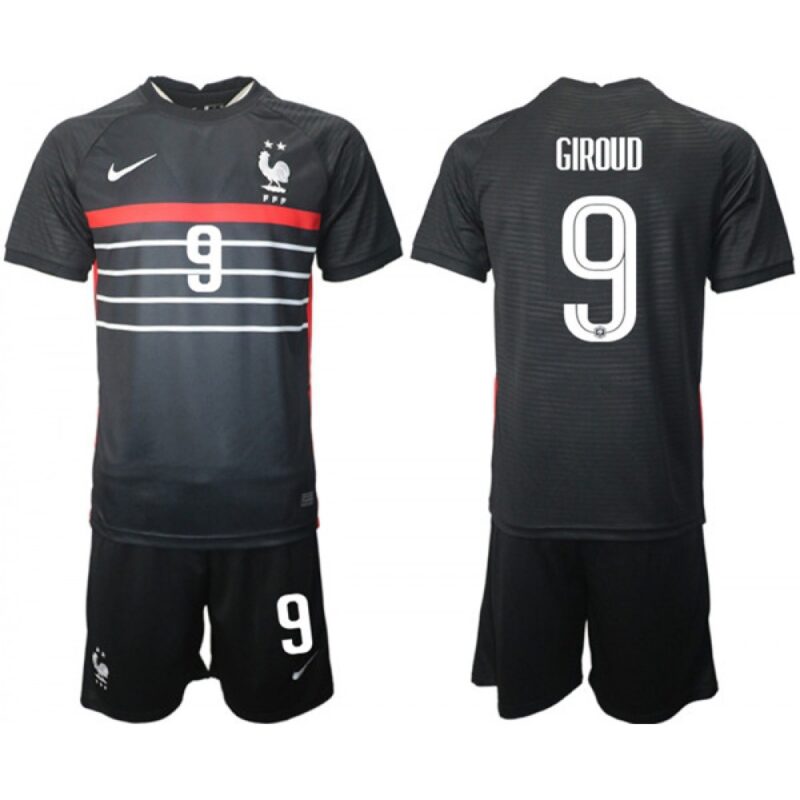 68616a34692e8_1 Men's France #9 Giroud Black Home Soccer Jersey Suit