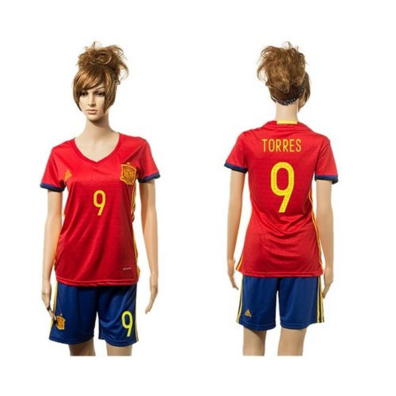 68616a44081b7_1 Women's Spain #9 Torres Red Home Soccer Country Jersey