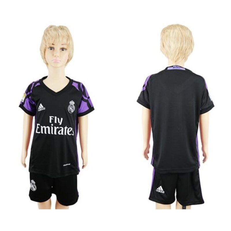 68616a6470c5f_1 Real Madrid Blank Black Kid Soccer Club Jersey