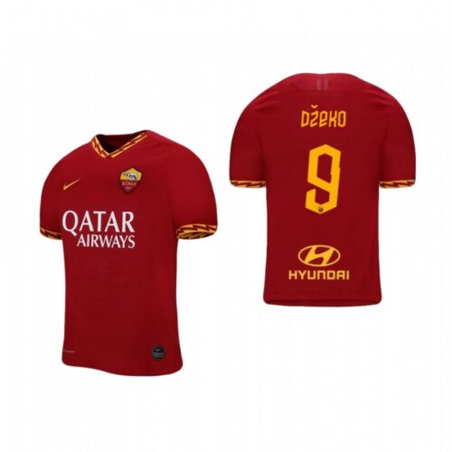 68616a72774e7_1 Men's Roma #9 Edin Dzeko Red 2019 Soccer Club Home Official Jersey