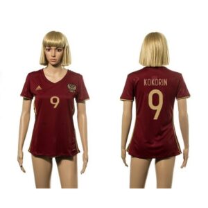 68616ab56e557_1 Women's Russia #9 Kokorin Red Home Soccer Country Jersey