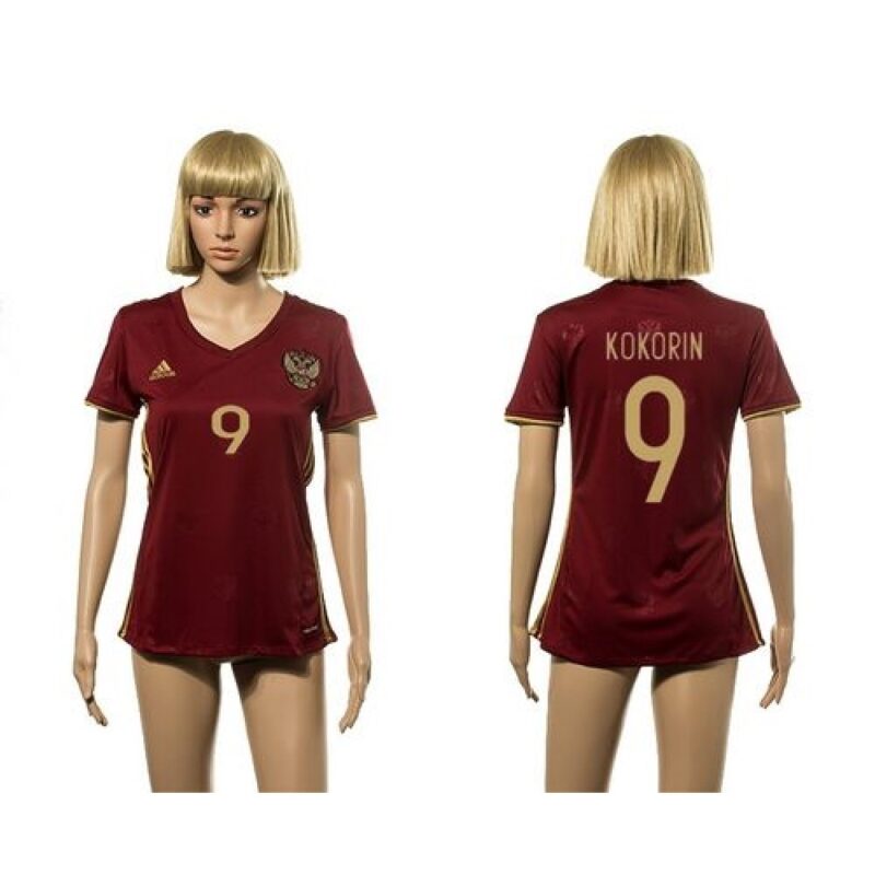 68616ab56e557_1 Women's Russia #9 Kokorin Red Home Soccer Country Jersey