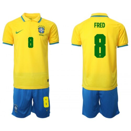 68616ad5a092b_1 Men's Brazil #8 Fred Yellow Home Soccer Jersey Suit