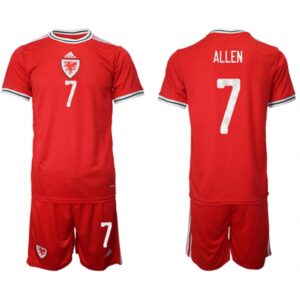 68616b33dc57b_1 Men's Wales #7 Allen Red Home Soccer Jersey Suit