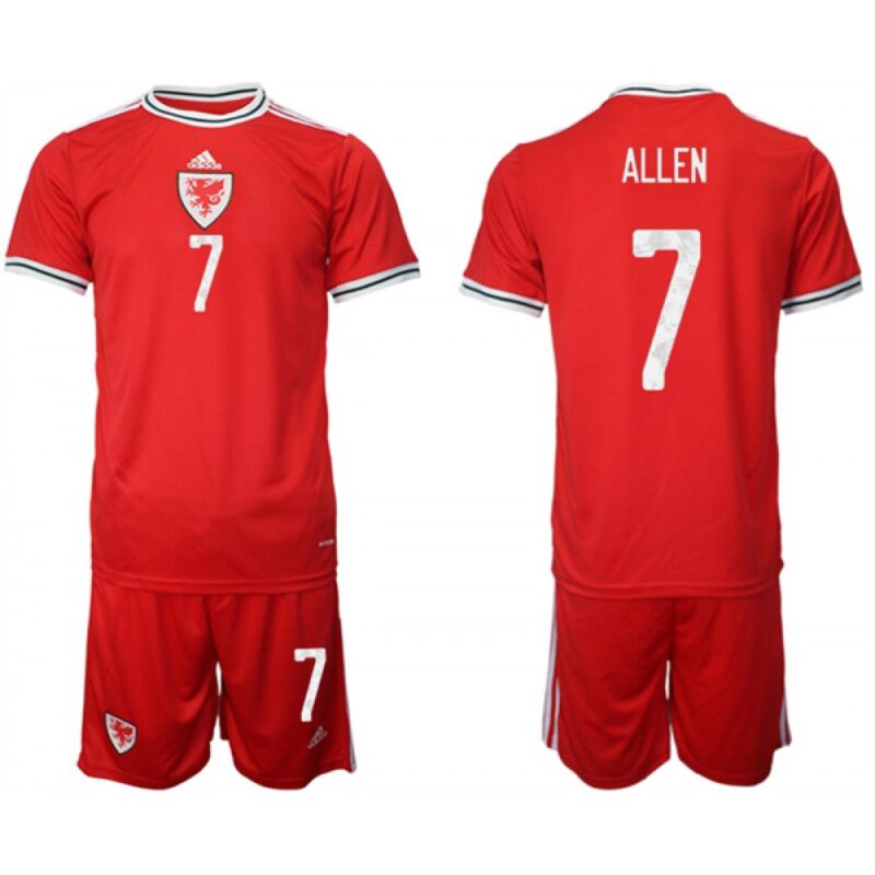 68616b33dc57b_1 Men's Wales #7 Allen Red Home Soccer Jersey Suit