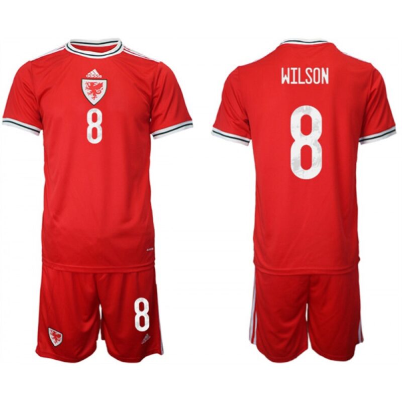 68616b36b91f1_1 Men's Wales #8 Wilson Red Home Soccer Jersey Suit