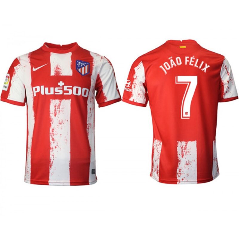 68616b6d0d154_1 Men's Athletic De Madrid #7 Joao Felix Red/White Home Soccer Jersey