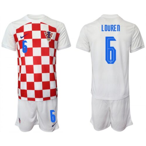 68616b6f9ae2b_1 Men's Croatia #6 Lovren White Home Soccer Jersey Suit