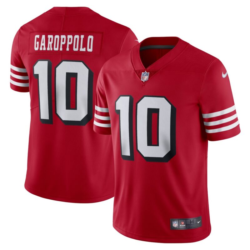 68616ba6b82f5_1 Youth NFL San Francisco 49ers #10 Jimmy Garoppolo New Red Vapor Untouchable Limited Stitched Jersey