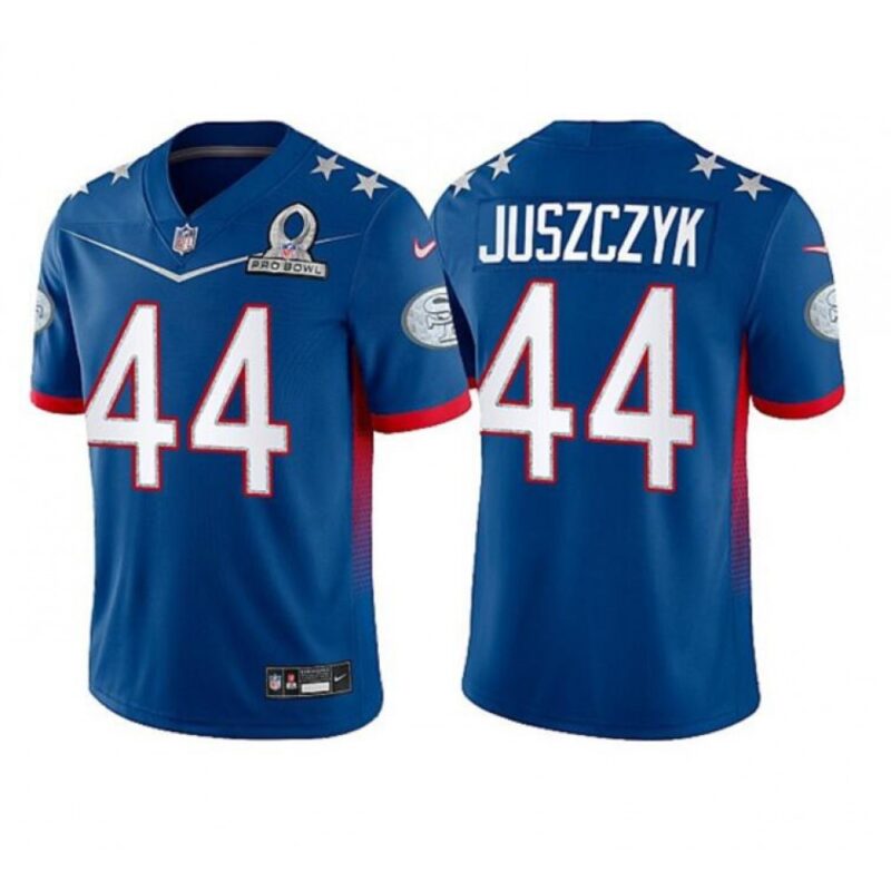 68616bc058f40_1 Youth San Francisco 49ers #44 Kyle Juszczyk 2022 Royal Pro Bowl Stitched Jersey
