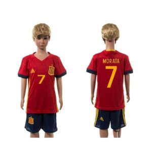 68616bf173989_1 Spain #7 Morata Red Home Kid Soccer Country Jersey