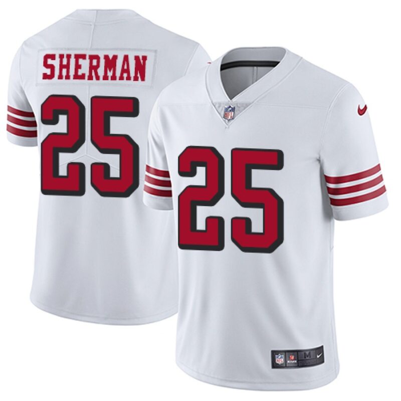 68616c068b40d_1 Youth NFL San Francisco 49ers #25 Richard Sherman White Vapor Untouchable Limited Stitched Jersey