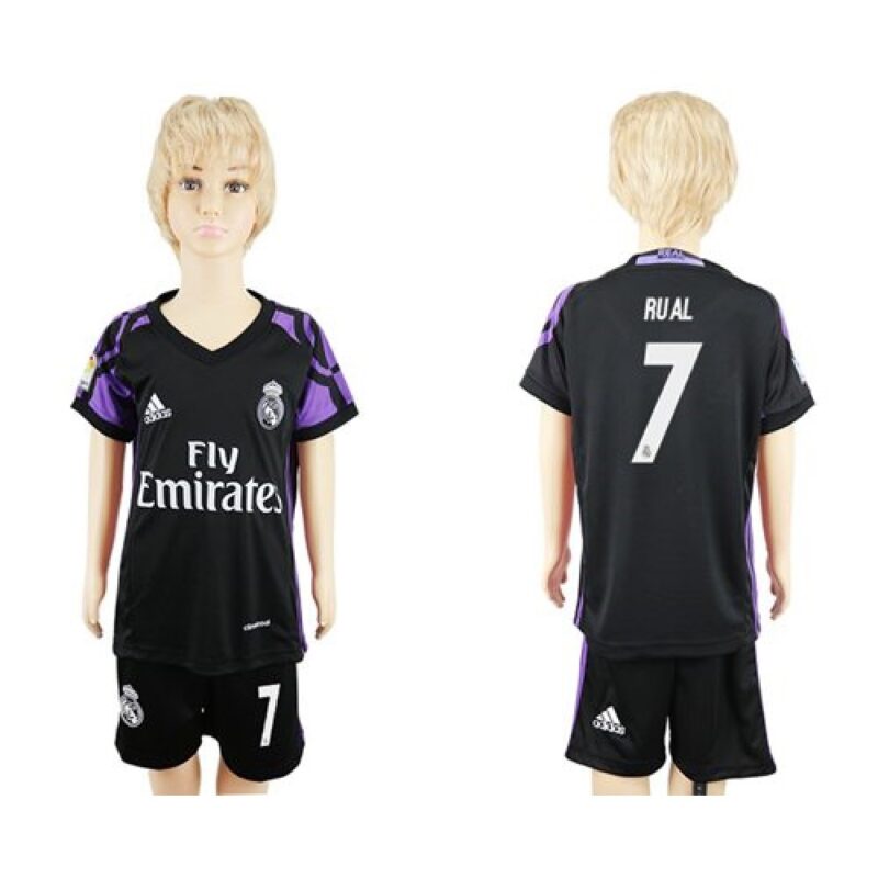 68616c156e388_1 Real Madrid #7 Rual Black Kid Soccer Club Jersey