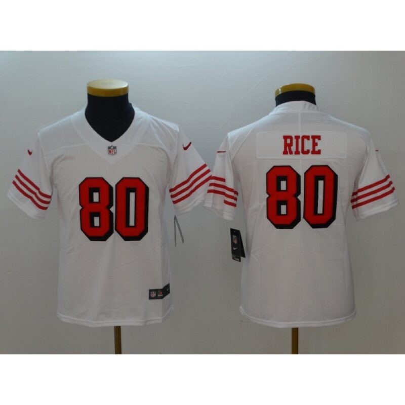 68616c1a82dbd_1 Youth NFL San Francisco 49ers #80 Jerry Rice White Vapor Untouchable Limited Stitched Jersey