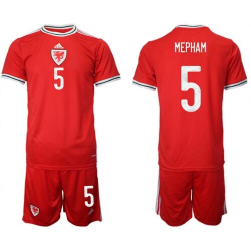 68616c1d83166_1 Men's Wales #5 Mepham Red Home Soccer Jersey Suit
