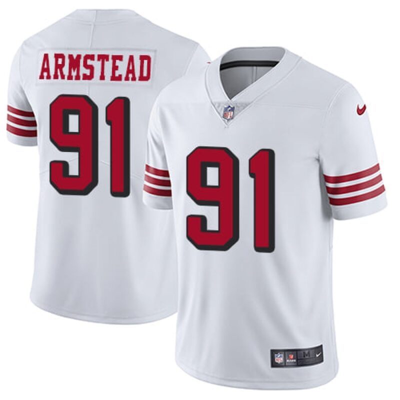 68616c1f57b34_1 Youth San Francisco 49ers #91 Arik Armstead White Vapor Untouchable Limited Stitched Jersey