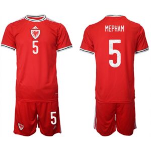 68616c21510fe_1 Men's Wales #5 Mepham Red Home Soccer Jersey Suit
