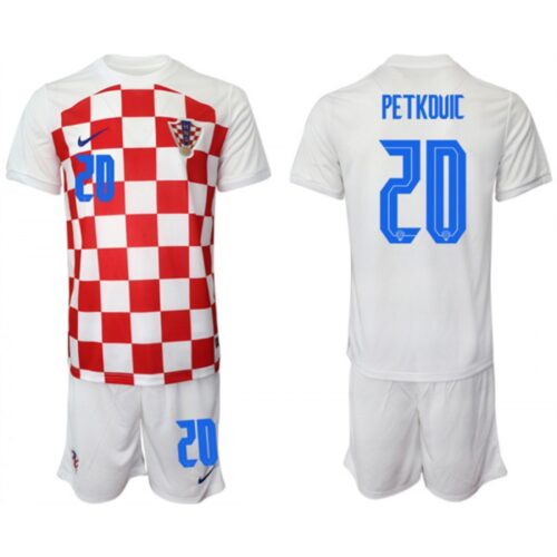 68616c49ac3c2_1 Men's Croatia #20 Petkduic White Home Soccer Jersey Suit