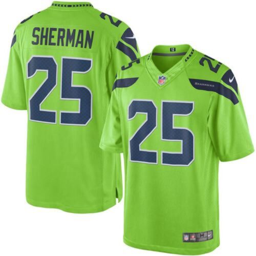 68616c8160ed2_1 Seahawks #25 Richard Sherman Green Youth Stitched NFL Limited Rush Jersey